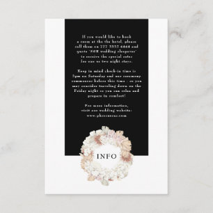 Tarjeta De Recepción Pampas Wreath Moderno Blanco Elegante Monograma Si