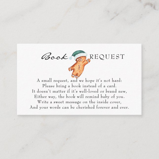 Tarjeta De Recepción Pan de jengibre | NAVIDADES BABY SHOWER | Solicitu (Anverso)