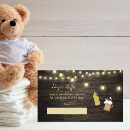 Tarjeta De Recepción pañal bebé Raffle Baby Breaking Gold Baby Shower