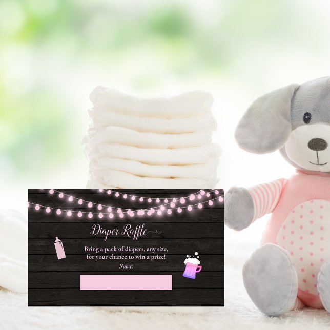 Tarjeta De Recepción pañal bebé Raffle bebé Breve Baby Shower rosado (Subido por el creador)
