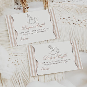 Tarjeta De Recepción Pañal de Baby Shower Caballo de Balanza Neutro Vin