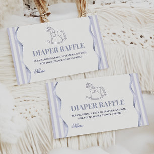 Tarjeta De Recepción Pañal para Baby Shower de Caballo Mecedor Azul Vin