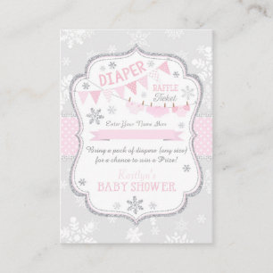 Tarjeta De Recepción Pañales del copo de nieve y boleto de la rifa del