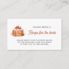 Tarjeta De Recepción Pancakes Traer la receta para la ducha de novia