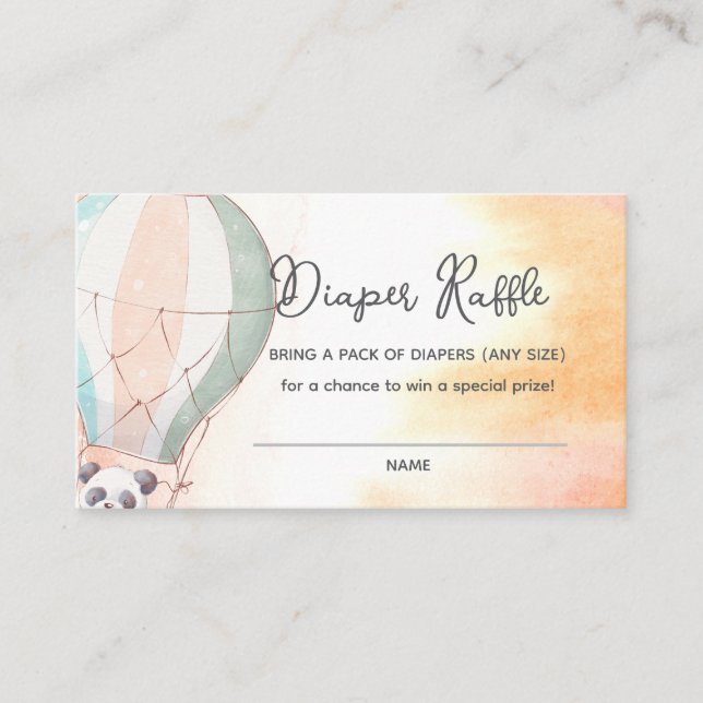 Tarjeta De Recepción Panda Adventure Awaits Diaper Raffle (Anverso)