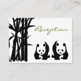 Tarjeta De Recepción Panda Bears and Bamboo Wedding Cards