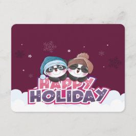 Tarjeta De Recepción Panda de Felices Fiestas