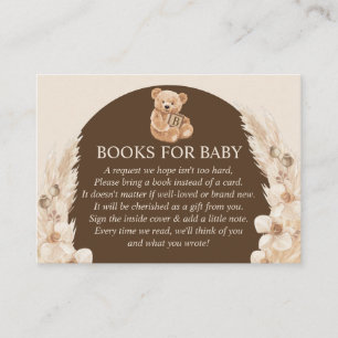 Tarjeta De Recepción Pandas Marrones De Pampas Grass Teddy Osos Libros 