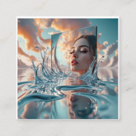 Tarjeta De Recepción panel de espejo flotante surge de un mar tranquilo