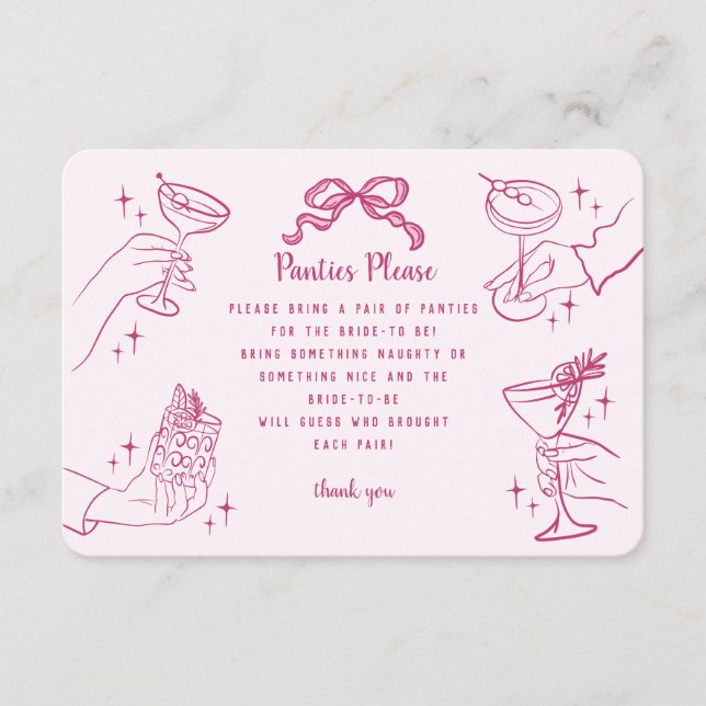 Tarjeta De Recepción Paneles de Fiesta de cócteles Retro Rosado Por Fav (Anverso)