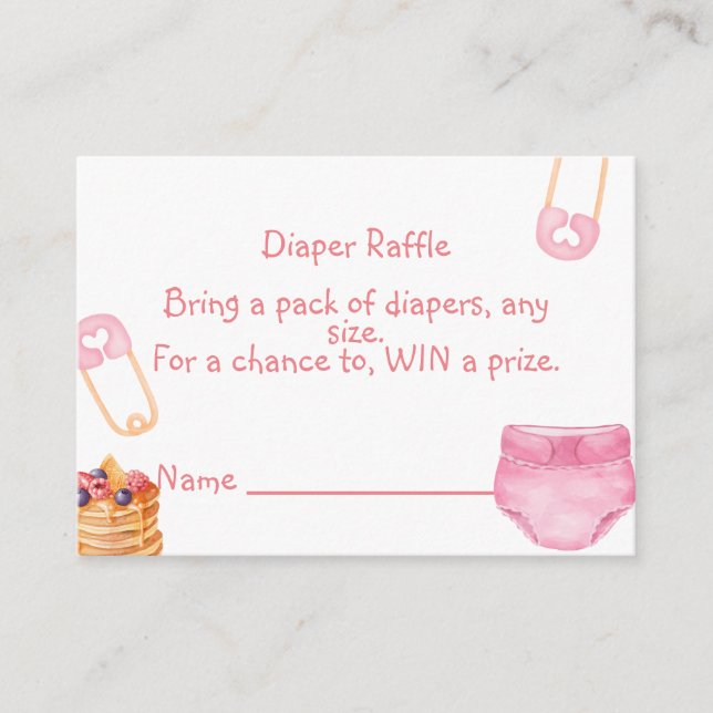 Tarjeta De Recepción Panqueques y pinzas de pañales (Anverso)