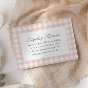 Tarjeta De Recepción Pantalla Baby Shower de Gingham rosa