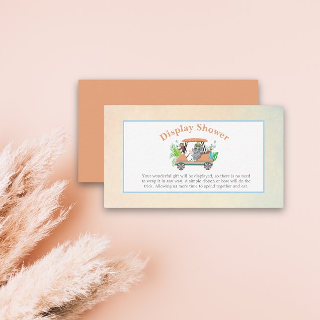 Tarjeta De Recepción Pantalla Boho Baby Elephant & Monkey Golf Shower (Subido por el creador)