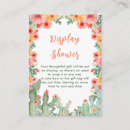 Tarjeta De Recepción Pantalla Boho Floral Cactus Baby Shower