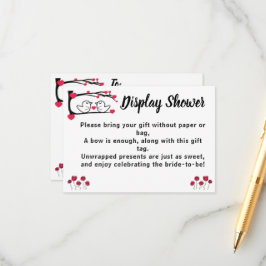 Tarjeta De Recepción Pantalla de amor de pájaro ducha de matrimonio