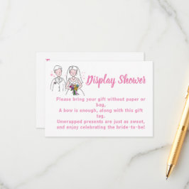 Tarjeta De Recepción Pantalla de amor rosa ducha de novia