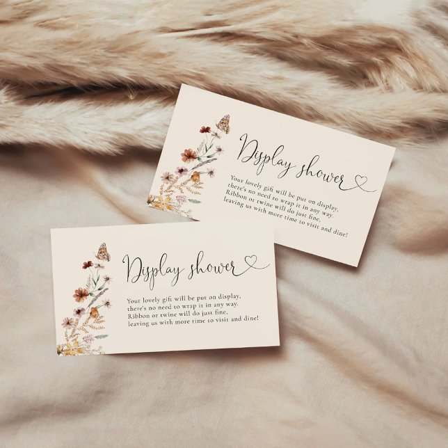 Tarjeta De Recepción Pantalla de Baby Shower Boho Tiny Wildflower (Subido por el creador)