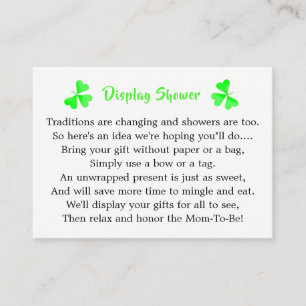 Tarjeta De Recepción Pantalla de Baby Shower de Leprechaun Shamrock en