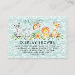 Tarjeta De Recepción Pantalla de regalo de Baby Shower de animales salv