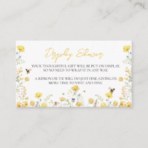 Tarjeta De Recepción Pantalla Ducha Floral Floral Abeja de miel