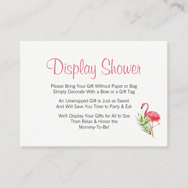 Tarjeta De Recepción Pantalla Flamingo Tropical Insertar Baby Shower (Anverso)