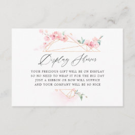 Tarjeta De Recepción Pantalla geométrica de novia con flores de cerezo 