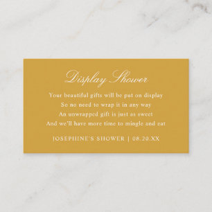 Tarjeta De Recepción Pantalla Personalizado de ducha color oro