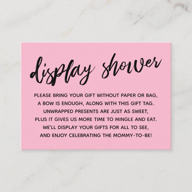 Tarjeta De Recepción Pantalla rosa Casual Baby Shower sin ajuste de reg (Anverso)