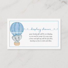 Tarjeta De Recepción Pantalla Shower Blue Elephant Baby Shower