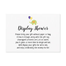 Pantalla simple Insertar Baby Shower con elefante