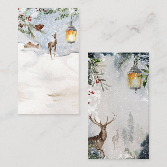 Tarjeta De Recepción Pantalla verde perenne en blanco (Anverso / Reverso)