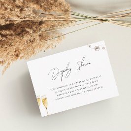 Tarjeta De Recepción Pantallas de Perlas y Prosecco Ducha de Novias