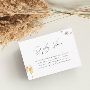 Tarjeta De Recepción Pantallas de Perlas y Prosecco Ducha de Novias