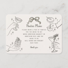 Tarjeta De Recepción Panties Fiestas De Cócteles Beige Retro Por Favor