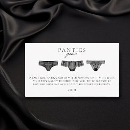 Tarjeta De Recepción Panty Game Bridal Shower Bachelorette Lingerie