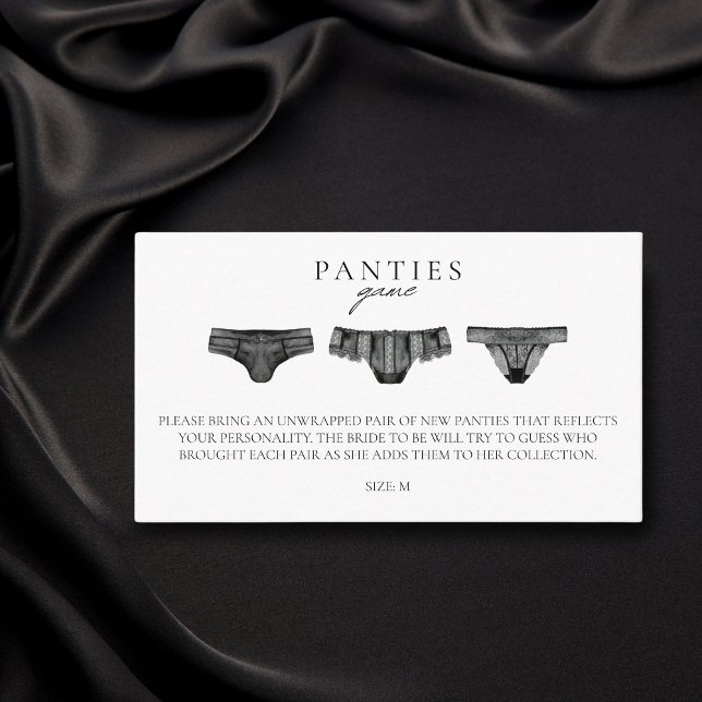 Tarjeta De Recepción Panty Game Bridal Shower Bachelorette Lingerie (Subido por el creador)
