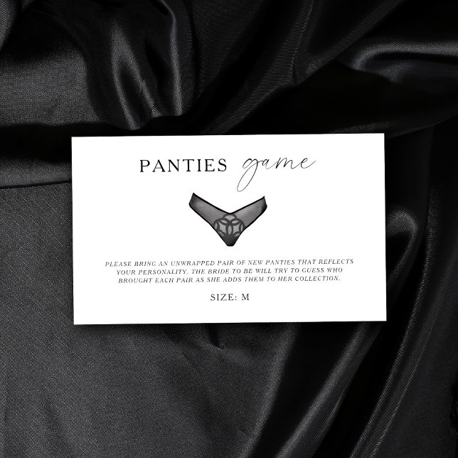 Tarjeta De Recepción Panty Game Bridal Shower Bachelorette Lingerie (Subido por el creador)
