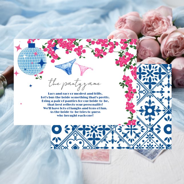 Tarjeta De Recepción Panty Game Greek Bougainvillea Bridal (Subido por el creador)