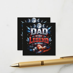 Tarjeta De Recepción Papá De Día Leyenda Por La Noche - Epic Gamer Papá
