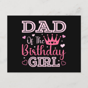 Tarjeta De Recepción Papá de la Cumpleañera Rosa Lindo Familiar a Juego