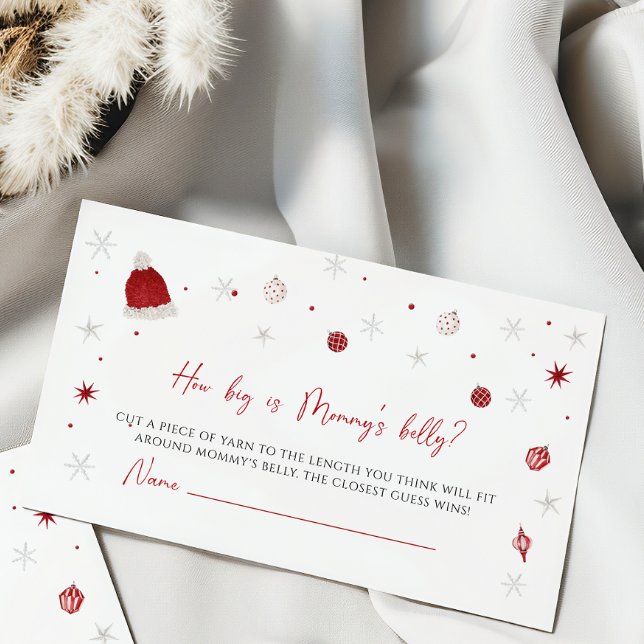 Tarjeta De Recepción Papá Noel Baby Shower ¿Qué tan grande es el Belly  (Subido por el creador)