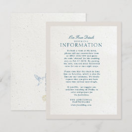 Tarjeta De Recepción Papel azul de Cotswolds hecho a mano falso detalle