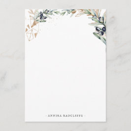 Tarjeta De Recepción Papel de acuarela Olivo | Papelería personalizada