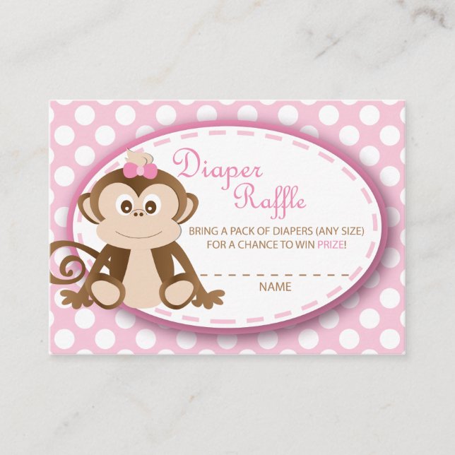 Tarjeta De Recepción Papel de mono Raffle Tickets - Niña bebé (Anverso)