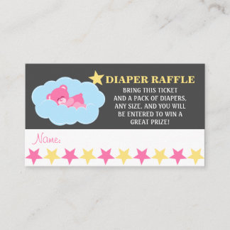Tarjeta De Recepción Papel del oso rosado durmiente Raffle Teddy