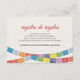 Tarjeta De Recepción Papel Picado Elegant Colorful Boda Spanish Wedding
