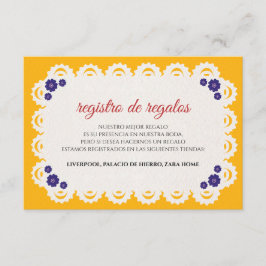 Tarjeta De Recepción Papel Picado Yellow Nuestra Boda Spanish Wedding