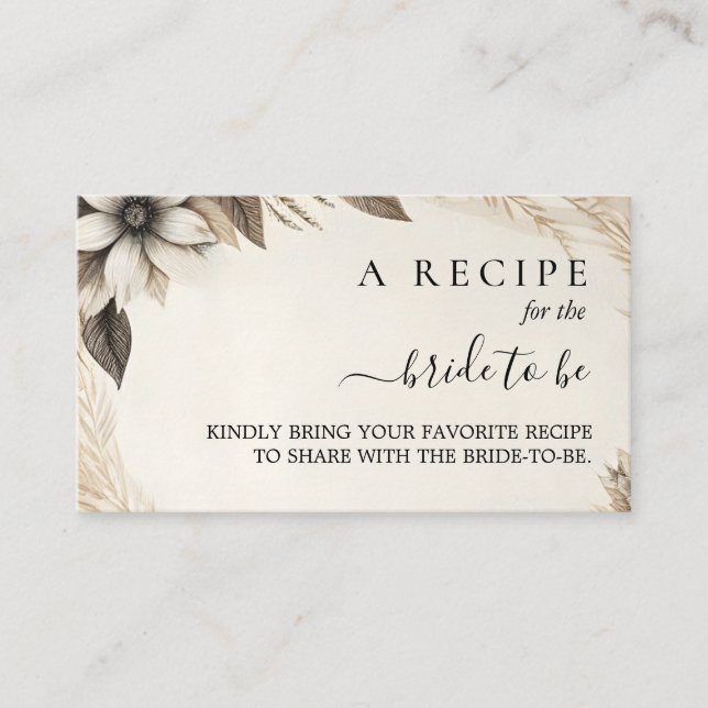 Tarjeta De Recepción Papel reciclado de papel de madera de otoño ducha  (Anverso)