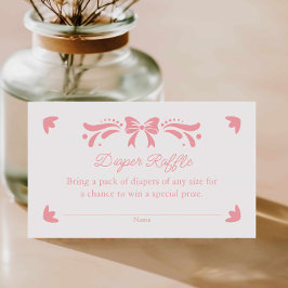 Tarjeta De Recepción Papel rosa Picado Diaper Raffle Ticket