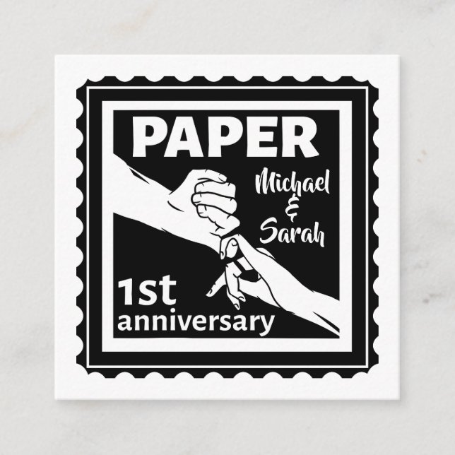 Tarjeta De Recepción Papel tradicional primer aniversario boda (Anverso)
